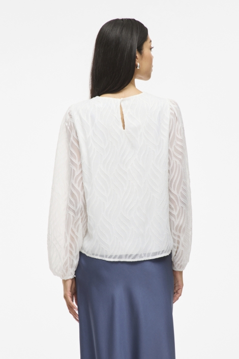 Vila witte dames t-shirt | Model achteraanzicht