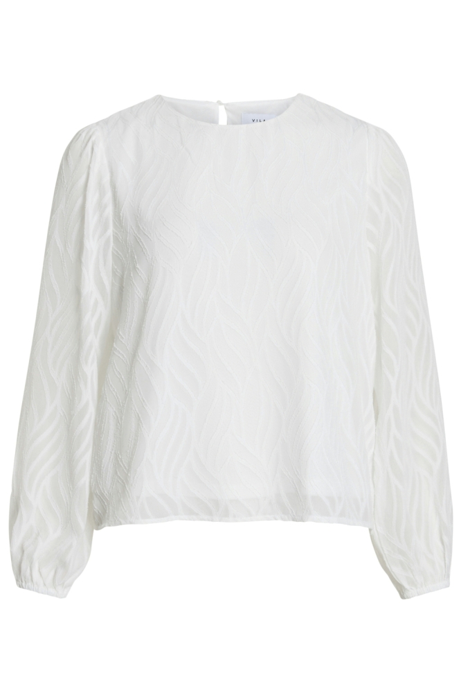 Vila witte dames t-shirt | Vooraanzicht