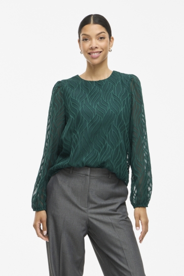 Vila VIMIKA O-NECK L/S TOP - NOOS 14107406 PONDEROSA PINE