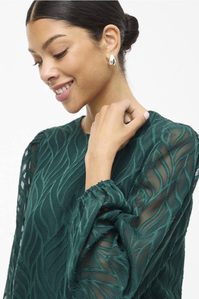 Vila groene dames blouse | Close up