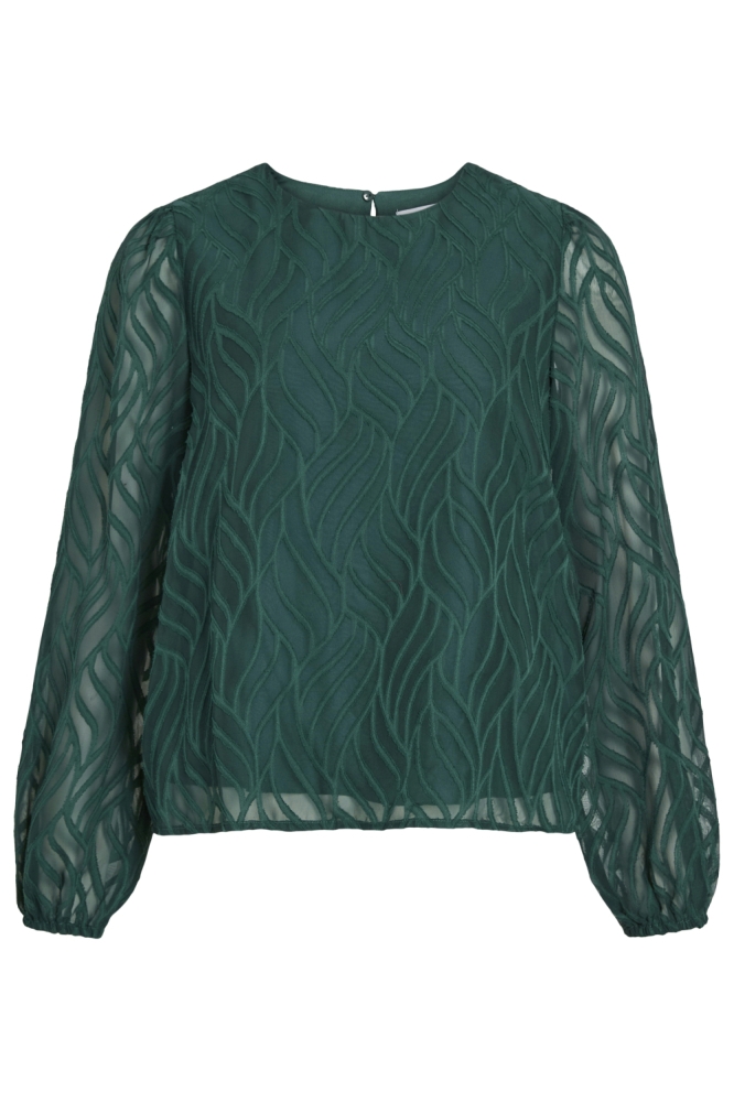 Vila groene dames blouse | Vooraanzicht
