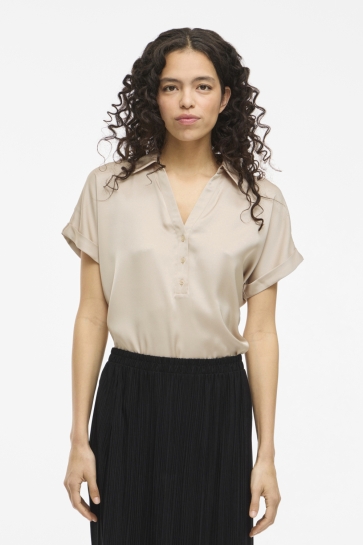 Vila VIENNA RAVENNA S/S TOP - NOOS 14107405 Cement