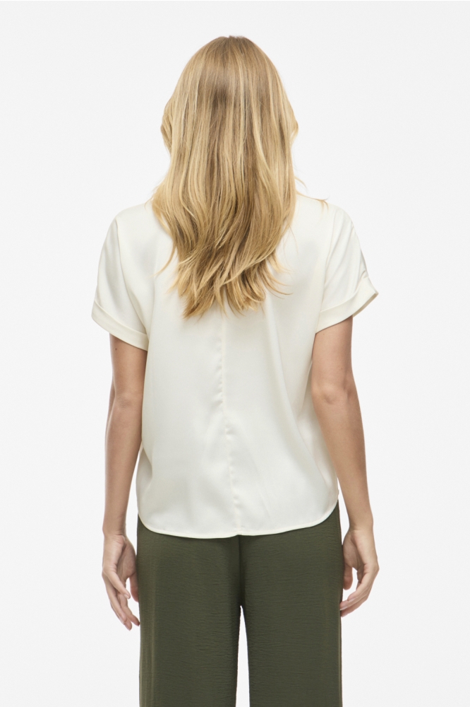 Vila witte dames t-shirt | Model achteraanzicht