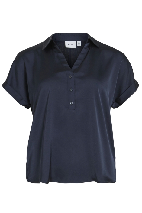 Vila blauwe dames t-shirt | Vooraanzicht