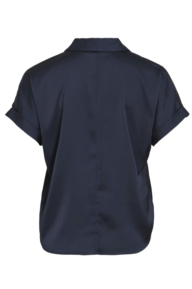 Vila blauwe dames t-shirt | Achteraanzicht