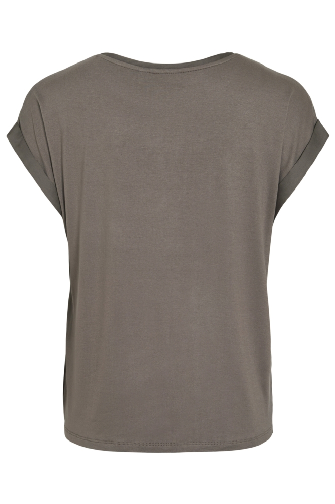Vila bruine dames t-shirt | Achteraanzicht