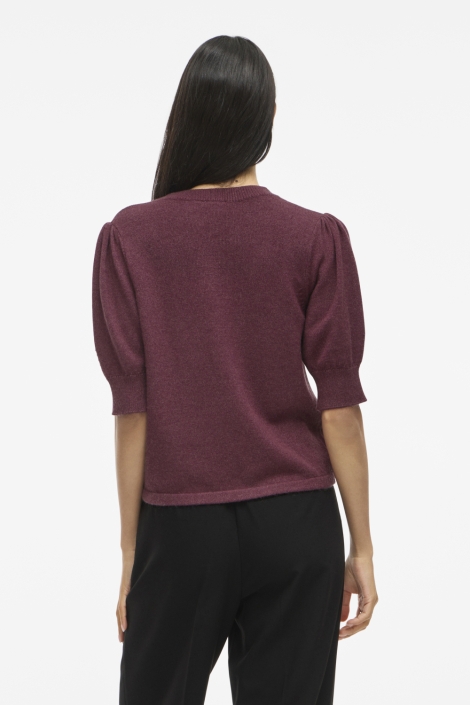 Vila bordeaux dames trui | Model achteraanzicht