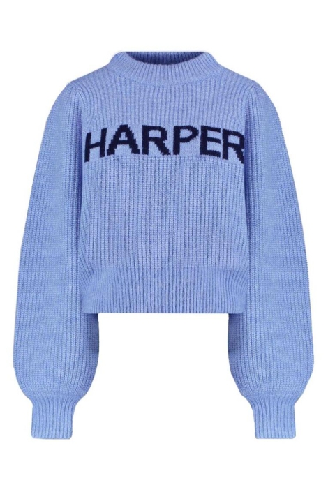 Harper & Yve blauwe dames trui | Vooraanzicht