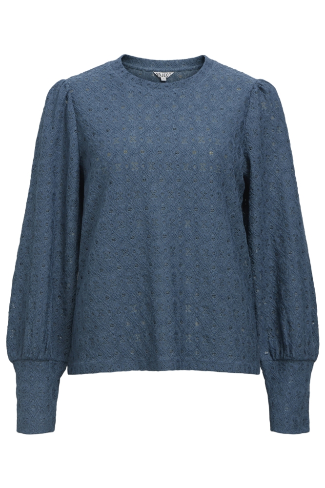 Object blauwe dames t-shirt | Vooraanzicht