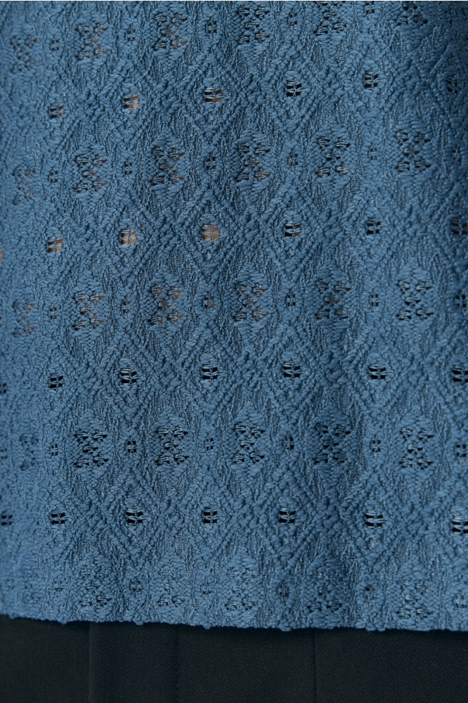 Object blauwe dames t-shirt | Close up