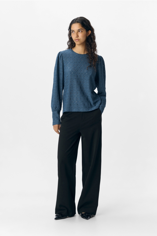 Object blauwe dames t-shirt | Model