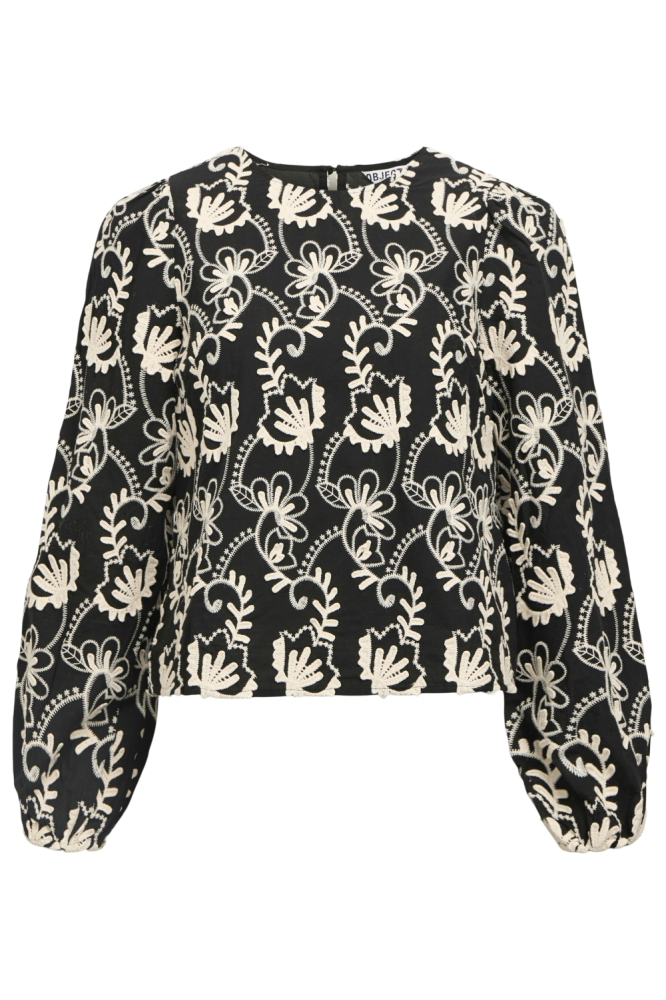 Object zwarte dames t-shirt | Vooraanzicht