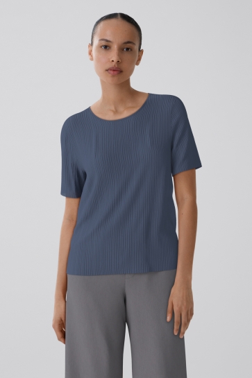 Vila viplisa o-neck s/s top - noos Blauw