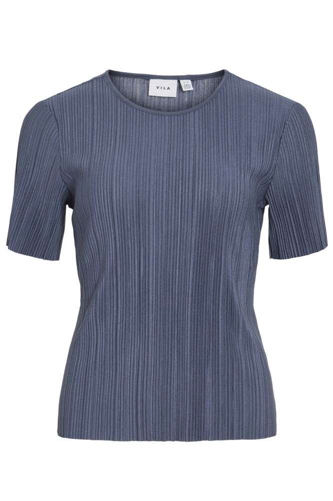Vila blauwe dames t-shirt | Vooraanzicht