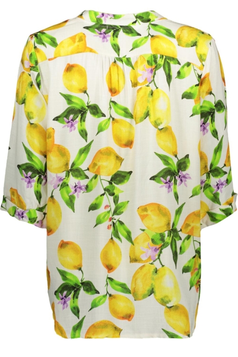 FOS Amsterdam beige dames blouse | Achteraanzicht