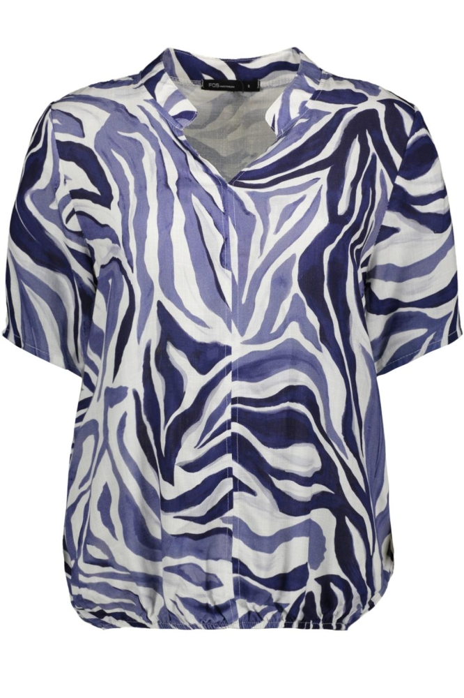 FOS Amsterdam blauwe dames blouse | Vooraanzicht