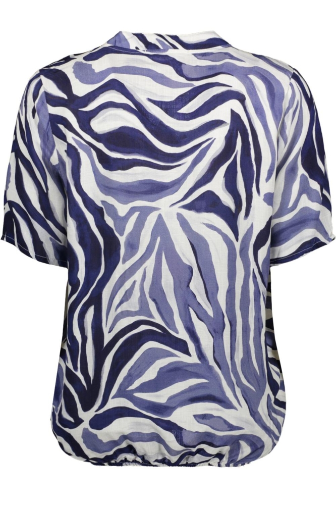 FOS Amsterdam blauwe dames blouse | Achteraanzicht