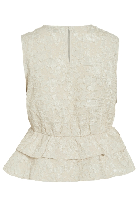 Vila beige dames top | Achteraanzicht