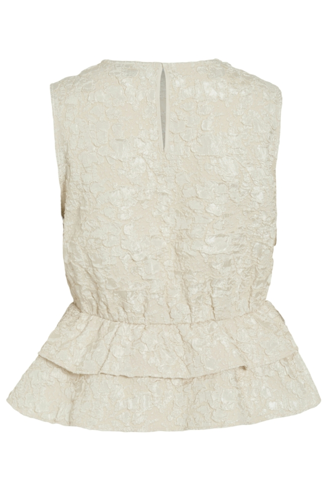 Vila beige dames top | Achteraanzicht