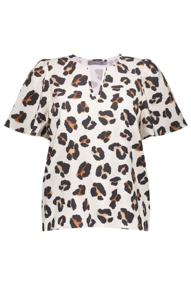 Geisha beige dames t-shirt | Vooraanzicht