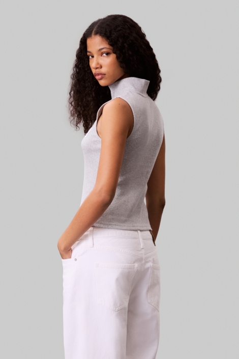 Calvin Klein grijze dames top | Model zijaanzicht