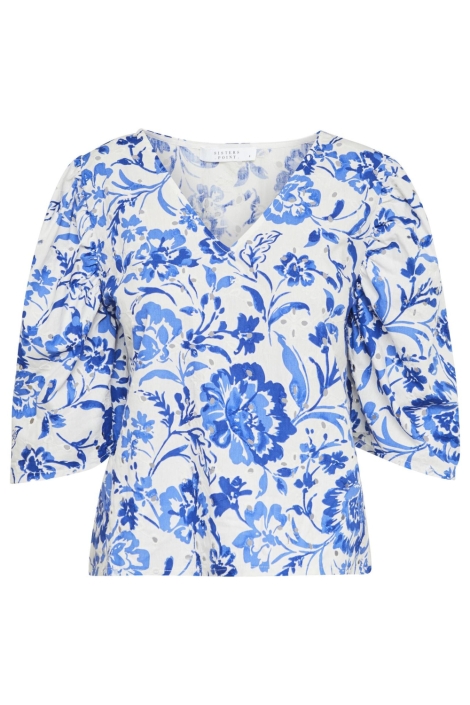 SisterS point blauwe dames blouse | Vooraanzicht