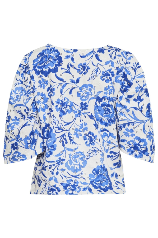 SisterS point blauwe dames blouse | Achteraanzicht
