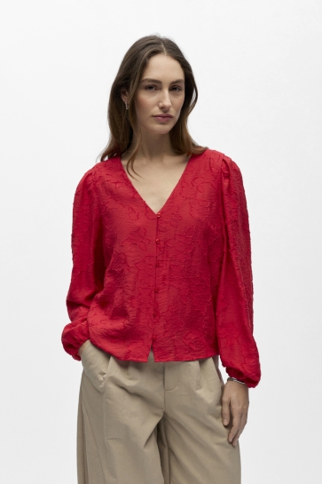 Object objada suki l/s re v-neck top 143 Rood