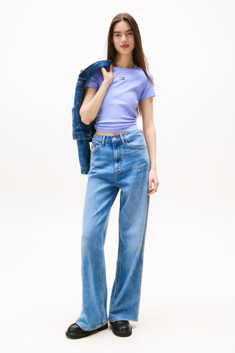 Tommy Jeans blauwe dames t-shirt | Model