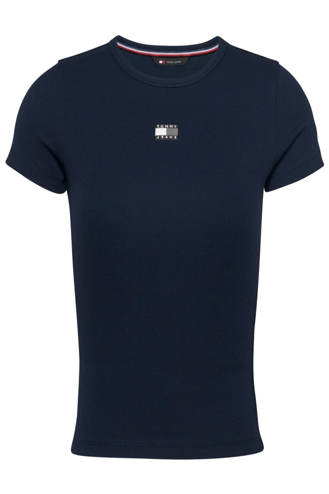 Tommy Jeans blauwe dames t-shirt | Vooraanzicht