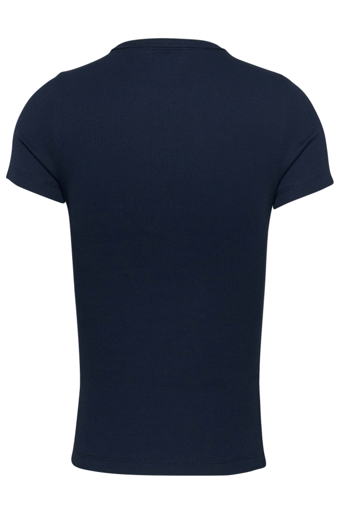 Tommy Jeans blauwe dames t-shirt | Achteraanzicht