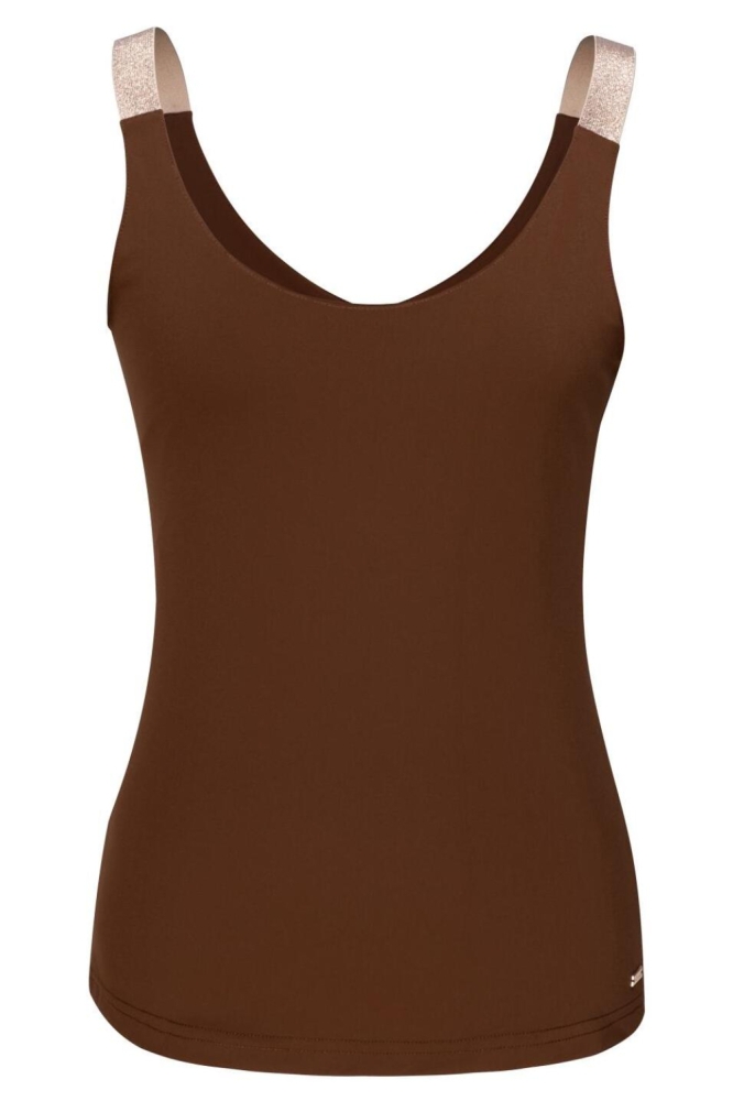 Kimara cognac dames top | Vooraanzicht