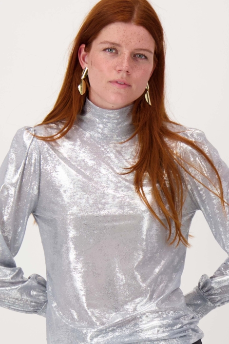 Zusss zilveren dames t-shirt | Model