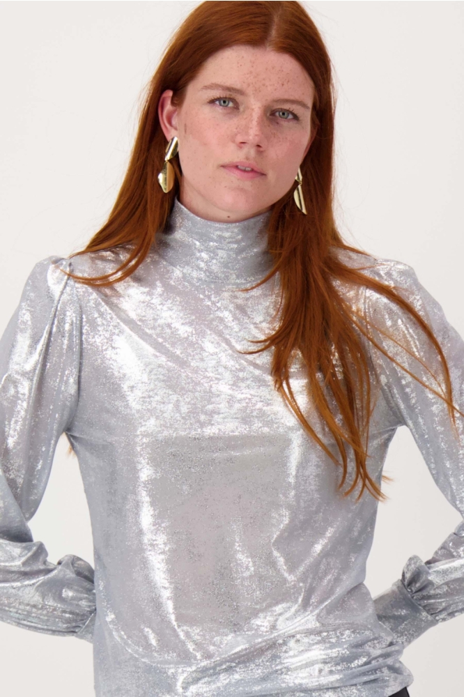 Zusss zilveren dames t-shirt | Model