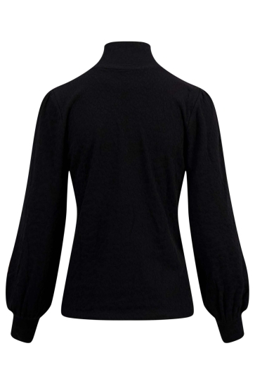 Zusss T-shirt TOP MET LANGE MOUWEN EN COL AUSBRENNER 0304 215 0000 BLACK