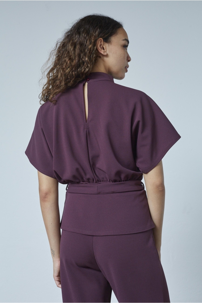 SisterS point bordeaux dames t-shirt | Model achteraanzicht