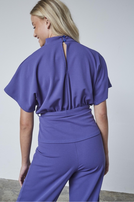 SisterS point blauwe dames t-shirt | Model achteraanzicht