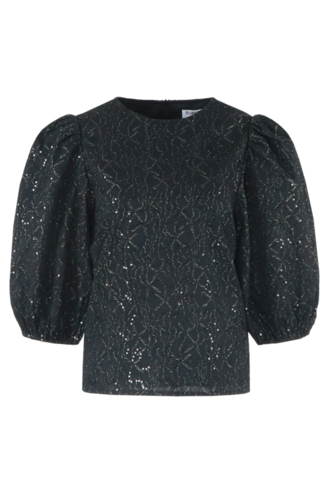 Fluresk zwarte dames t-shirt | Vooraanzicht