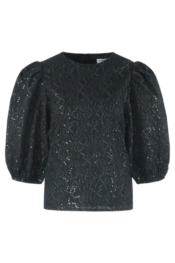 Fluresk zwarte dames t-shirt | Vooraanzicht