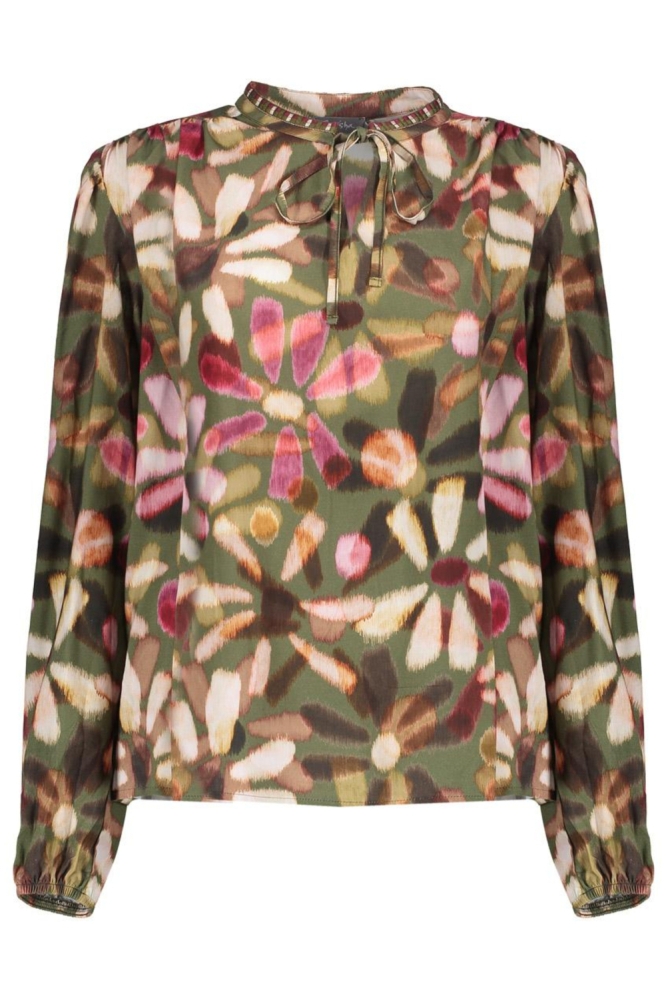 Geisha groene dames blouse | Vooraanzicht