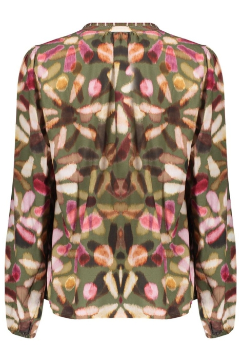 Geisha groene dames blouse | Achteraanzicht