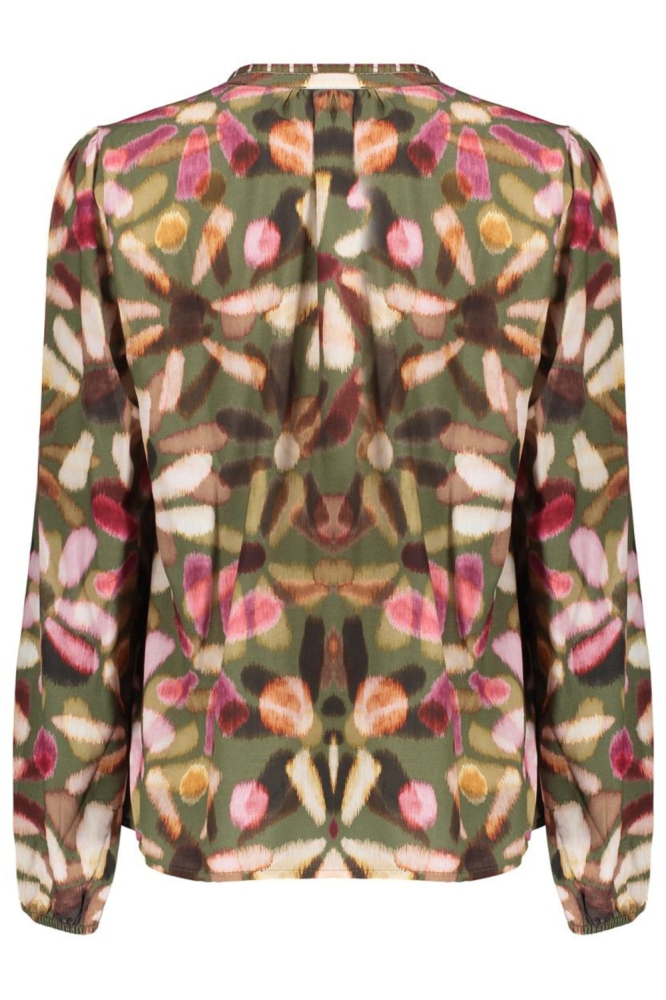 Geisha groene dames blouse | Achteraanzicht