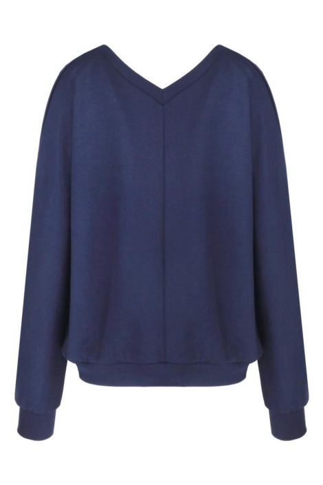 C&S The Label blauwe dames t-shirt | Achteraanzicht