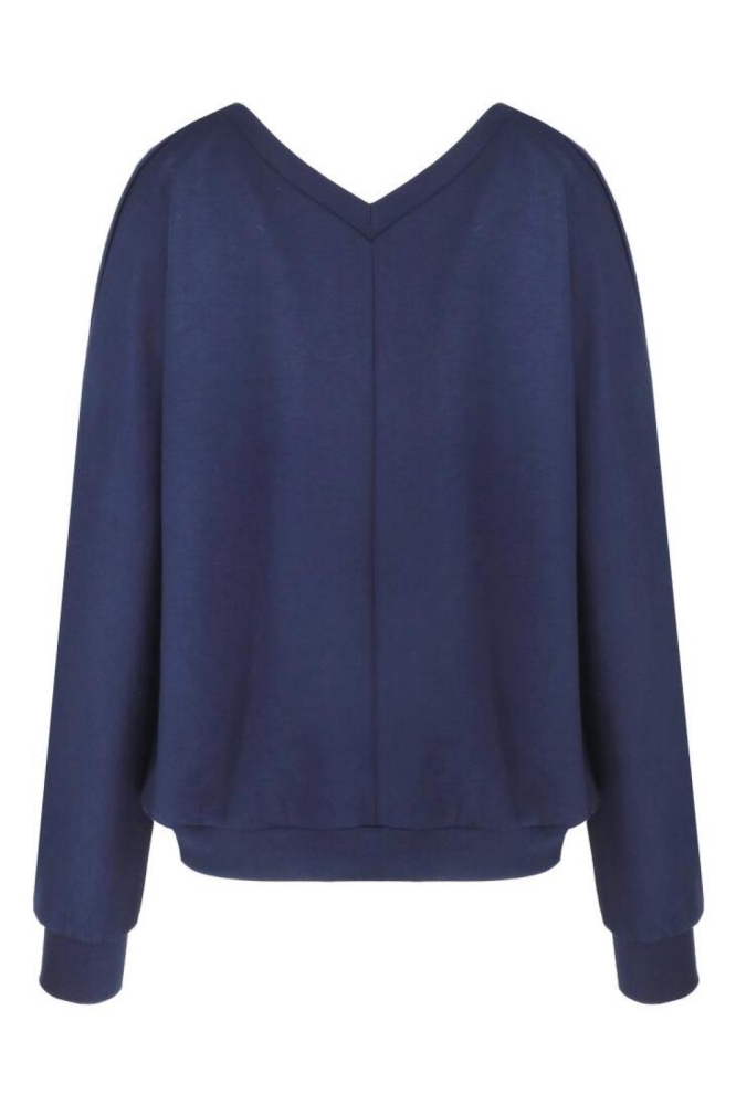 C&S The Label blauwe dames t-shirt | Achteraanzicht