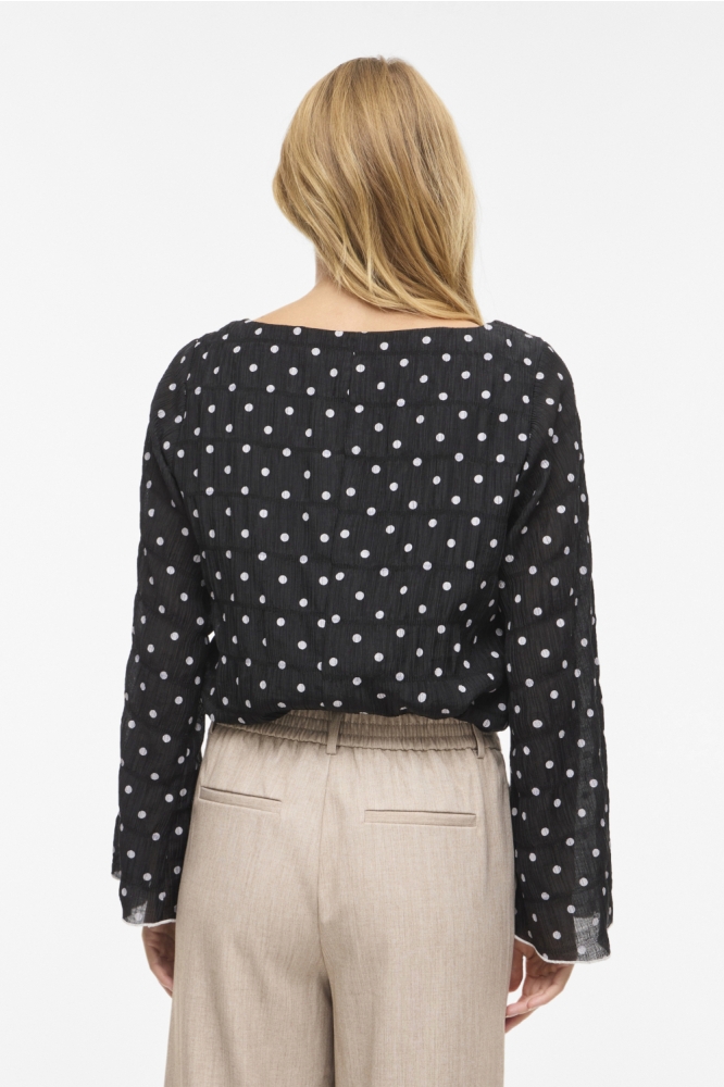 Vila zwarte dames t-shirt | Model achteraanzicht