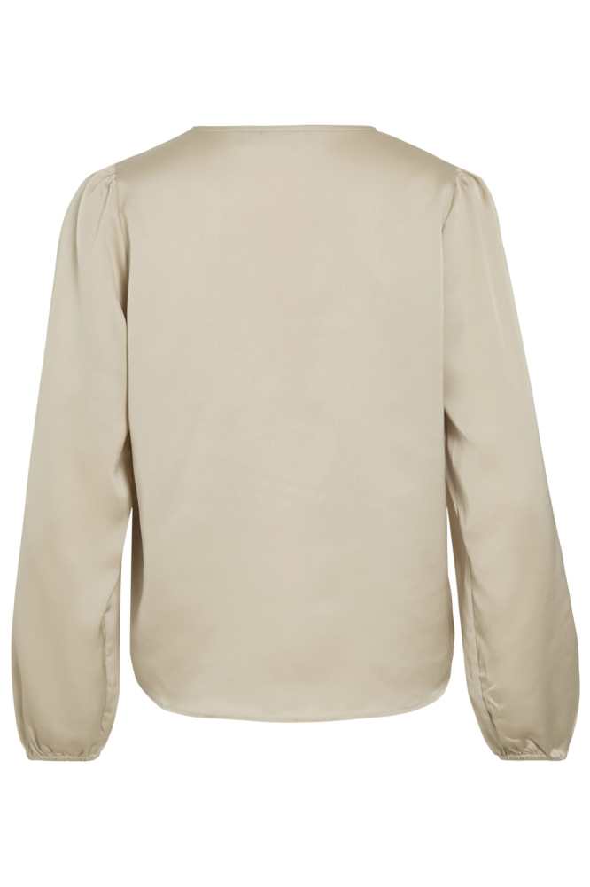 Vila ecru dames t-shirt | Achteraanzicht