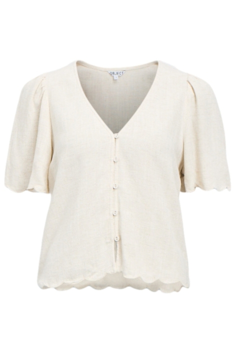 Object beige dames t-shirt | Vooraanzicht