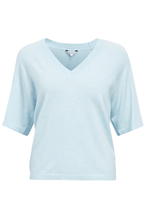 Object blauwe dames t-shirt | Vooraanzicht