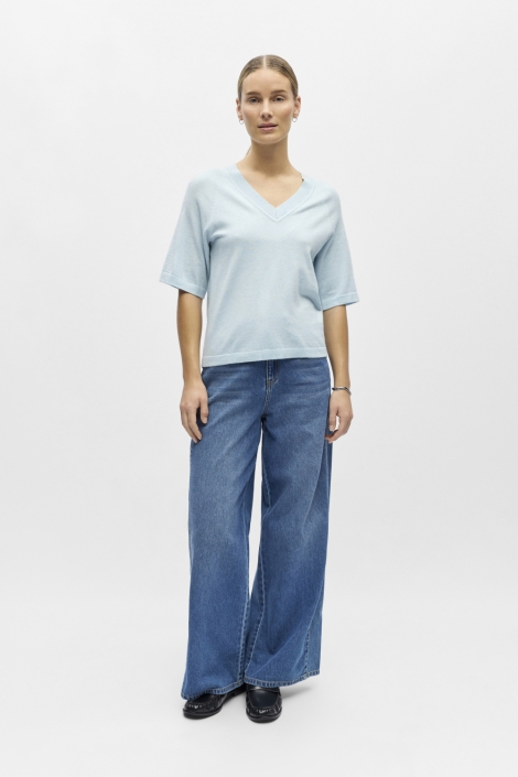 Object blauwe dames t-shirt | Model