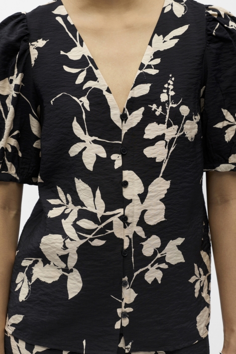 Object zwarte dames blouse | Kleurstaal